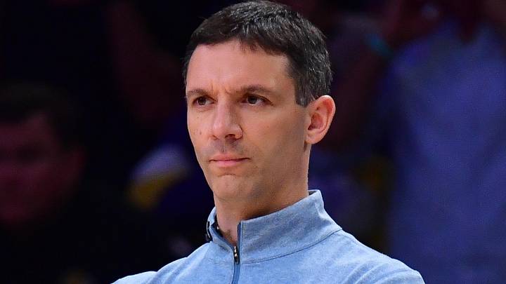 May 11, 2026; Los Angeles, California, USA; Oklahoma City Thunder head coach Mark Daigneault watches game action against the Los Angeles Lakers during the second half in game four of the second round of the 2026 NBA Playoffs at Crypto.com Arena. Mandatory Credit: Gary A. Vasquez-Imagn Images