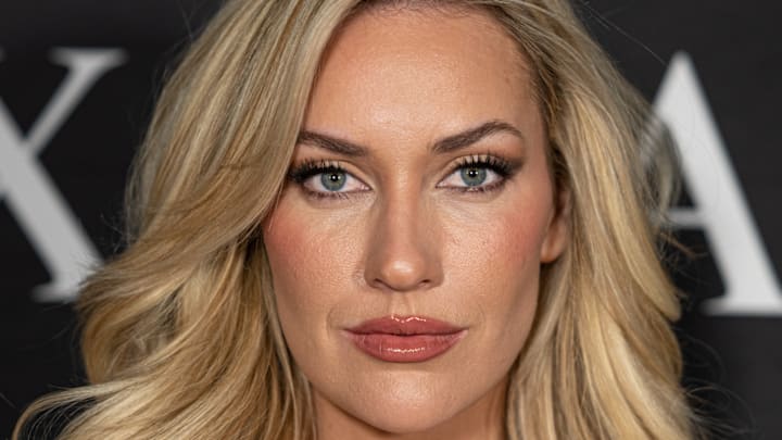 Paige Spiranac at the TAO x Maxim Big Game Party at Southwest Jet Center