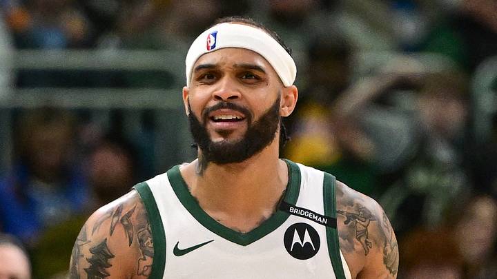 Milwaukee Bucks guard Gary Trent Jr. (5) reacts in the fourth quarter against the Los Angeles Lakers at Fiserv Forum on March 13, 2025.
