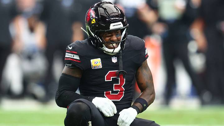 Arizona Cardinals safety Budda Baker reacts after a play during the second quarter at State Farm Stadium. Arizona Cardinals safety Budda Baker reacts after a play during the second quarter at State Farm Stadium.