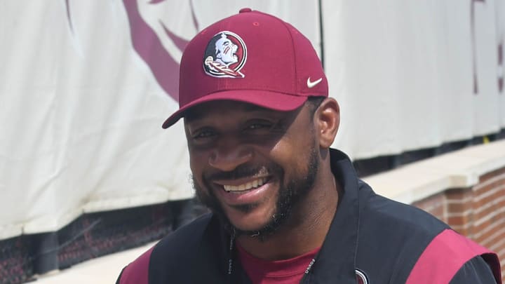 Florida State football and coaches players arrive for the fifth FSU spring football practice of the 2023 season on Thursday, March 23.

Patrick Surtain 1 Of 1
