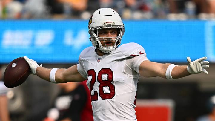 Sep 13, 2026; Inglewood, California, USA; aArizona Cardinals safety Andrew Wingard (28) celebrates after making an interception against the Los Angeles Chargers during the fourth quarter at SoFi Stadium. Mandatory Credit: William Liang-Imagn Images Sep 13, 2026; Inglewood, California, USA; aArizona Cardinals safety Andrew Wingard (28) celebrates after making an interception against the Los Angeles Chargers during the fourth quarter at SoFi Stadium. Mandatory Credit: William Liang-Imagn Images