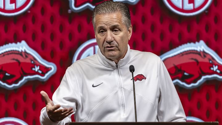 Arkansas Razorbacks head coach John Calipari talks with the media during SEC Media Days at Grand Bohemian Hotel. Arkansas Razorbacks head coach John Calipari talks with the media during SEC Media Days at Grand Bohemian Hotel.
