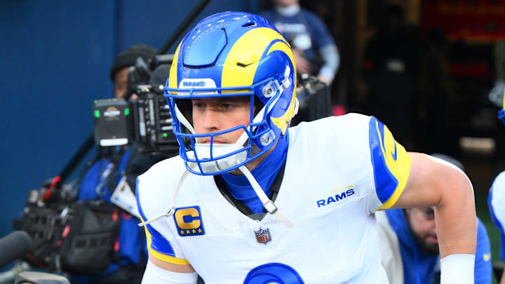 Jan 25, 2026; Seattle, WA, USA; Los Angeles Rams quarterback Matthew Stafford (9) walks on field before the 2026 NFC Championship Game against the Seattle Seahawks at Lumen Field. Mandatory Credit: Steven Bisig-Imagn Images Jan 25, 2026; Seattle, WA, USA; Los Angeles Rams quarterback Matthew Stafford (9) walks on field before the 2026 NFC Championship Game against the Seattle Seahawks at Lumen Field. Mandatory Credit: Steven Bisig-Imagn Images