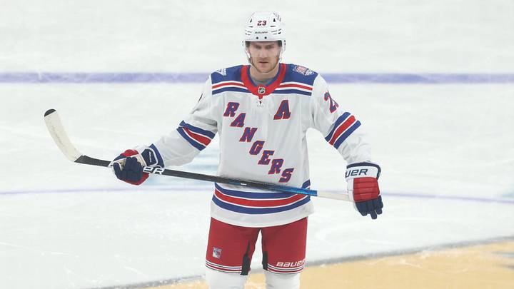 Oct 11, 2025; Pittsburgh, Pennsylvania, USA; New York Rangers defenseman Adam Fox (23) warms up before the game against the Pittsburgh Penguins at PPG Paints Arena. Mandatory Credit: Charles LeClaire-Imagn Images Oct 11, 2025; Pittsburgh, Pennsylvania, USA; New York Rangers defenseman Adam Fox (23) warms up before the game against the Pittsburgh Penguins at PPG Paints Arena. Mandatory Credit: Charles LeClaire-Imagn Images