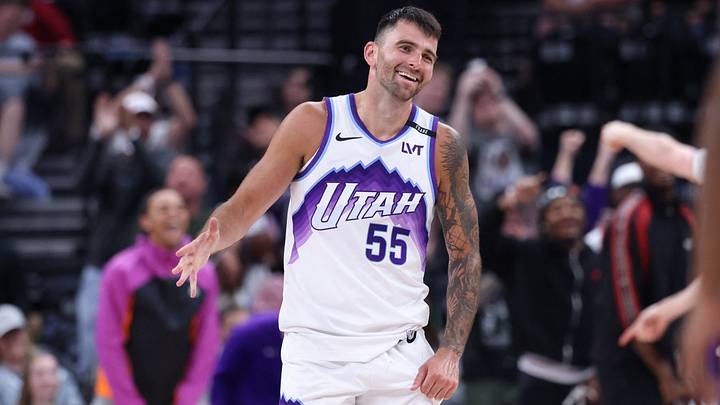Apr 10, 2026; Salt Lake City, Utah, USA; Utah Jazz guard John Konchar (55) reacts after completing a triple double against the Memphis Grizzlies during the second half at Delta Center. Mandatory Credit: Rob Gray-Imagn Images Apr 10, 2026; Salt Lake City, Utah, USA; Utah Jazz guard John Konchar (55) reacts after completing a triple double against the Memphis Grizzlies during the second half at Delta Center. Mandatory Credit: Rob Gray-Imagn Images
