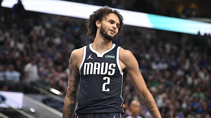Oct 24, 2024; Dallas, Texas, USA; Dallas Mavericks center Dereck Lively II (2) in action during the game between the Dallas Mavericks and the San Antonio Spurs at the American Airlines Center. Mandatory Credit: Jerome Miron-Imagn Images