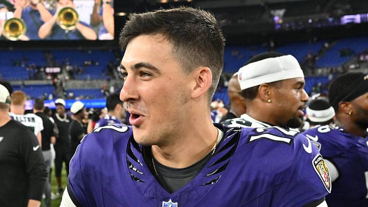 Baltimore Ravens quarterback Joe Fagnano (12) at midfield after game at M&T Bank Stadium. Baltimore Ravens quarterback Joe Fagnano (12) at midfield after game at M&T Bank Stadium.