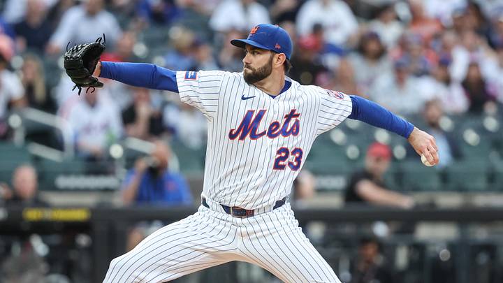 May 26, 2026; New York City, New York, USA;  New York Mets starting pitcher David Peterson (23) pitches in the first inning against the Cincinnati Reds at Citi Field. Mandatory Credit: Wendell Cruz-Imagn Images