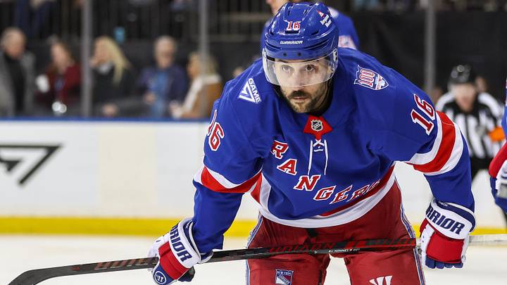 Feb 28, 2026; New York, New York, USA;  New York Rangers center Vincent Trocheck (16) at Madison Square Garden.