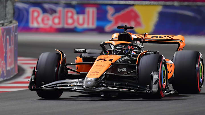 Nov 17, 2023; Las Vegas, Nevada, USA; McLaren F1 Team driver Oscar Piastri of Australia (81) during