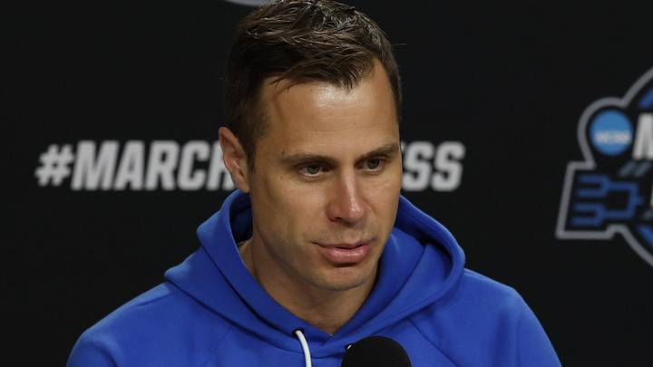 Mar 26, 2026; Washington, DC, USA; Duke Blue Devils head coach Jon Scheyer speaks with the media during a press conference ahead of the east regional of the men's 2026 NCAA Tournament at Capital One Arena. Mandatory Credit: Geoff Burke-Imagn Images Mar 26, 2026; Washington, DC, USA; Duke Blue Devils head coach Jon Scheyer speaks with the media during a press conference ahead of the east regional of the men's 2026 NCAA Tournament at Capital One Arena. Mandatory Credit: Geoff Burke-Imagn Images