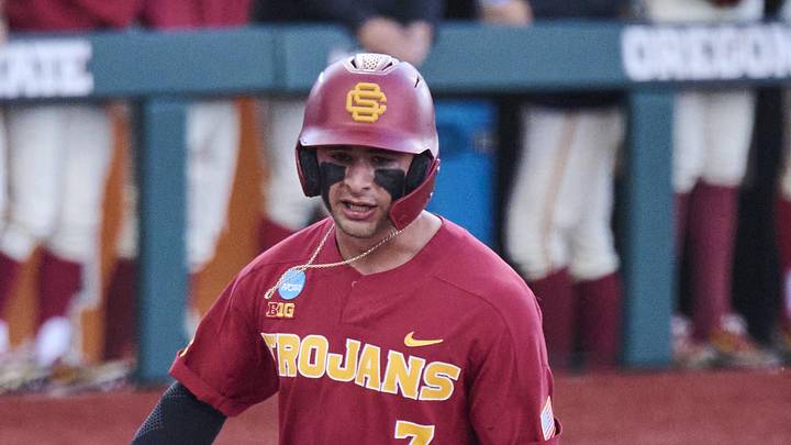 May 31, 2025; Corvallis, OR, USA; USC infielder Abbrie Covarrubias (7) scores in the sixth inning against Saint Mary's at the NCAA Corvallis Regional at Goss Stadium. Mandatory Credit: Troy Wayrynen-Imagn Images May 31, 2025; Corvallis, OR, USA; USC infielder Abbrie Covarrubias (7) scores in the sixth inning against Saint Mary's at the NCAA Corvallis Regional at Goss Stadium. Mandatory Credit: Troy Wayrynen-Imagn Images