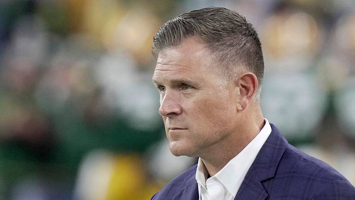 Green Bay Packers general manager Brian Gutekunst is shown before their game against the Atlanta Falcons.