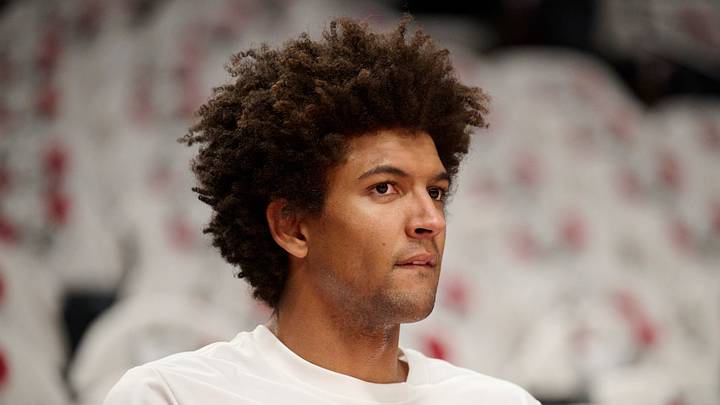 Oct 27, 2023; Portland, Oregon, USA; Portland Trail Blazers guard Matisse Thybulle (4) watches teammates warm up before a game against the Orlando Magic at Moda Center. Mandatory Credit: Troy Wayrynen-USA TODAY Sports Oct 27, 2023; Portland, Oregon, USA; Portland Trail Blazers guard Matisse Thybulle (4) watches teammates warm up before a game against the Orlando Magic at Moda Center. Mandatory Credit: Troy Wayrynen-USA TODAY Sports