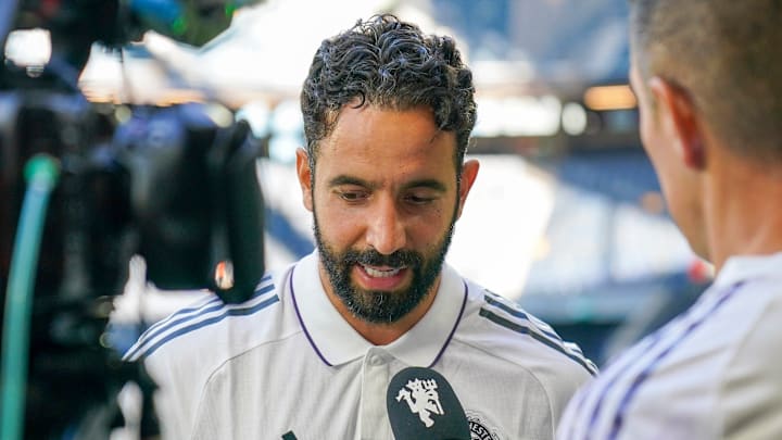 Ruben Amorim speaking to the media.