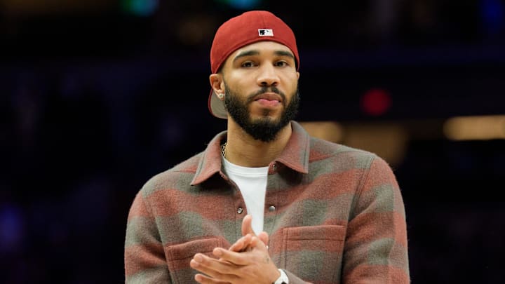 Nov 29, 2025; Minneapolis, Minnesota, USA; Boston Celtics forward Jayson Tatum (0) during the fourth quarter against the Minnesota Timberwolves at Target Center. Mandatory Credit: Matt Blewett-Imagn Images