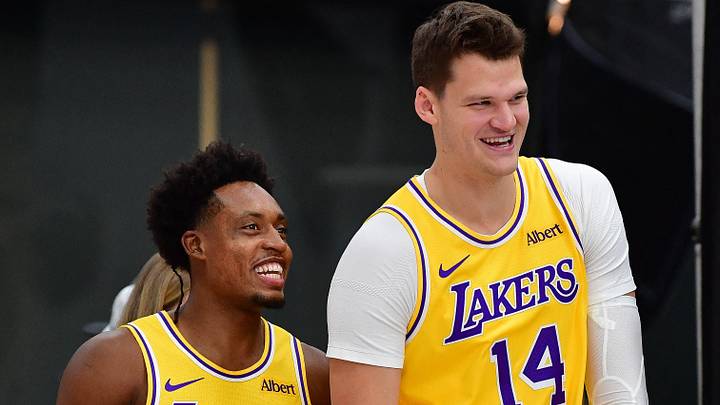 Sep 28, 2026; El Segundo, CA, USA; Los Angeles Lakers players Collin Sexton (10) and Walker Kessler (14) during media day at UCLA Health Training Center. Mandatory Credit: Gary A. Vasquez-Imagn Images Sep 28, 2026; El Segundo, CA, USA; Los Angeles Lakers players Collin Sexton (10) and Walker Kessler (14) during media day at UCLA Health Training Center. Mandatory Credit: Gary A. Vasquez-Imagn Images