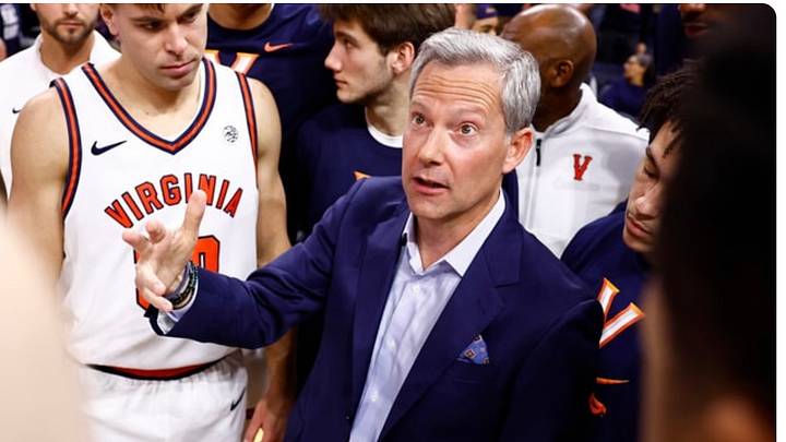 Ryan Odom directs his Virginia Cavaliers during a timeout. Ryan Odom directs his Virginia Cavaliers during a timeout.