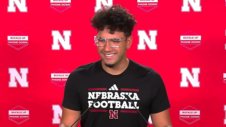 Nebraska quarterback Dylan Raiola is the youngest of the six captains for the team this year.