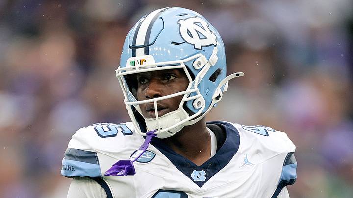 Aug 29, 2026; Dublin, Co. Dublin, IRL; North Carolina Tar Heels tight end Jelani Thurman (45) against the TCU Horned Frogs in the first half at Aviva Stadium. Mandatory Credit: Laszlo Geczo-Imagn Images Aug 29, 2026; Dublin, Co. Dublin, IRL; North Carolina Tar Heels tight end Jelani Thurman (45) against the TCU Horned Frogs in the first half at Aviva Stadium. Mandatory Credit: Laszlo Geczo-Imagn Images