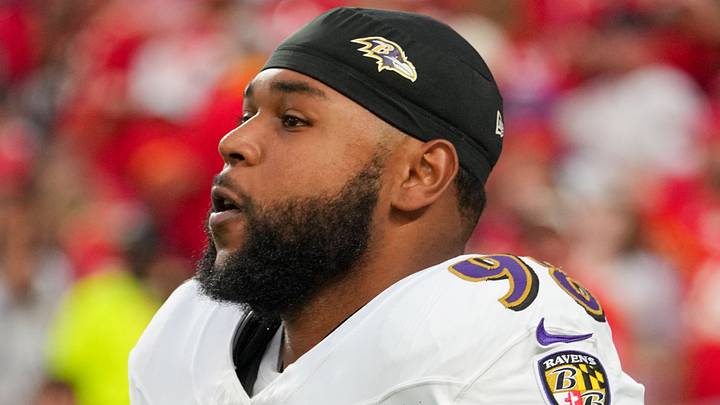 Baltimore Ravens defensive tackle Travis Jones Baltimore Ravens defensive tackle Travis Jones