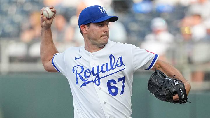 Jun 10, 2026; Kansas City, Missouri, USA; Kansas City Royals starting pitcher Seth Lugo (67) delivers a pitch against the Texas Rangers during the first inning at Kauffman Stadium. Mandatory Credit: Denny Medley-Imagn Images Jun 10, 2026; Kansas City, Missouri, USA; Kansas City Royals starting pitcher Seth Lugo (67) delivers a pitch against the Texas Rangers during the first inning at Kauffman Stadium. Mandatory Credit: Denny Medley-Imagn Images