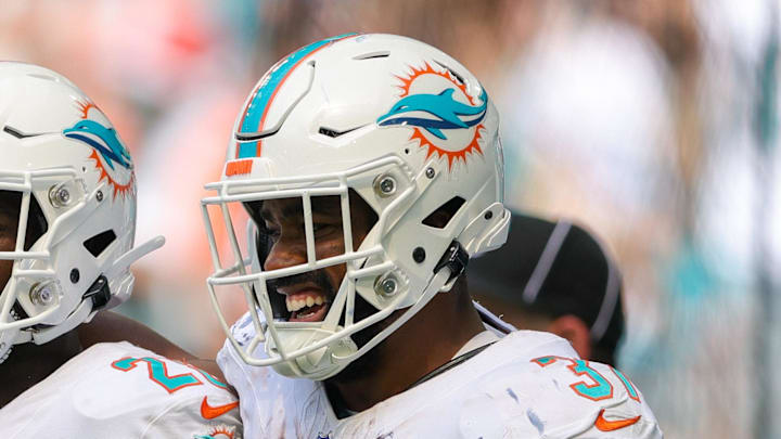 Miami Dolphins running back Raheem Mostert Miami Dolphins running back Raheem Mostert
