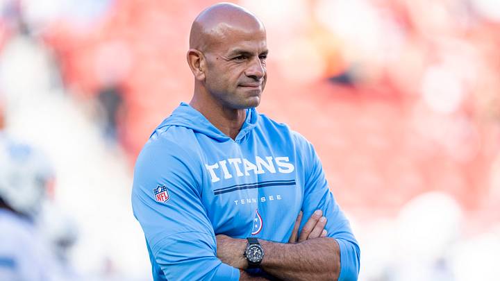 August 13, 2026; Santa Clara, California, USA; Tennessee Titans head coach Robert Saleh watches warm ups before the game against the San Francisco 49ers at Levi's Stadium. Mandatory Credit: Kyle Terada-Imagn Images August 13, 2026; Santa Clara, California, USA; Tennessee Titans head coach Robert Saleh watches warm ups before the game against the San Francisco 49ers at Levi's Stadium. Mandatory Credit: Kyle Terada-Imagn Images