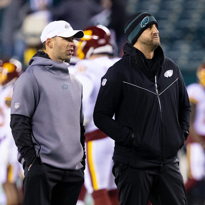 Philadelphia Eagles head coach Nick Sirianni and defensive coordinator Jonathan Gannon