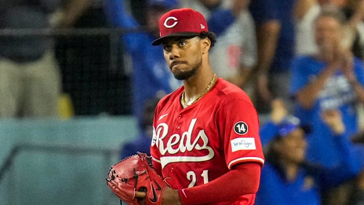 Cincinnati Reds starting pitcher Hunter Greene (21)