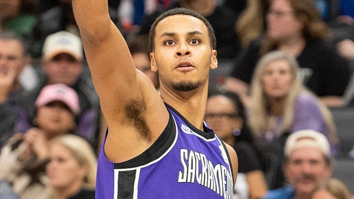 Dec 21, 2024; Sacramento, California, USA; Sacramento Kings forward Keegan Murray (13) watches his shot during the fourth quarter of the game against the Los Angeles Lakers at Golden 1 Center. Mandatory Credit: Ed Szczepanski-Imagn Images Dec 21, 2024; Sacramento, California, USA; Sacramento Kings forward Keegan Murray (13) watches his shot during the fourth quarter of the game against the Los Angeles Lakers at Golden 1 Center. Mandatory Credit: Ed Szczepanski-Imagn Images