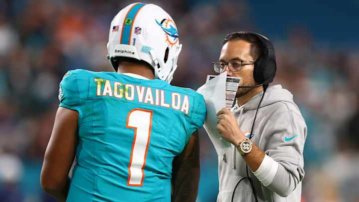 Miami Dolphins QB Tua Tagovailoa and head coach Mike McDaniel