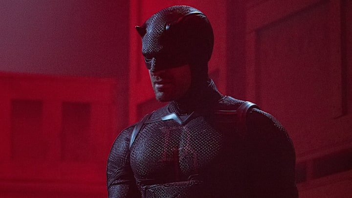 Matt Murdock/Daredevil (Charlie Cox) on the set of Marvel Television's DAREDEVIL: BORN AGAIN, exclusively on Disney+. Photo by Jojo Whilden. © 2025 MARVEL.