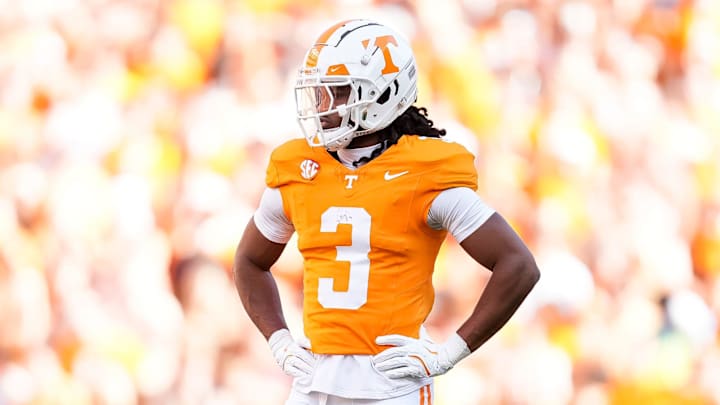 Tennessee defensive back Jermod McCoy (3) during an SEC conference game between Tennessee and Alabama in Neyland Stadium on Saturday, Oct. 19, 2024.