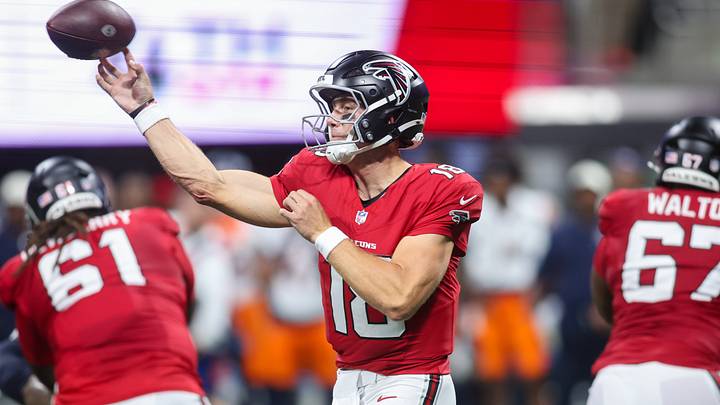 Atlanta Falcons quarterback Jack Strand saw his first NFL action against the Denver Broncos. Atlanta Falcons quarterback Jack Strand saw his first NFL action against the Denver Broncos.