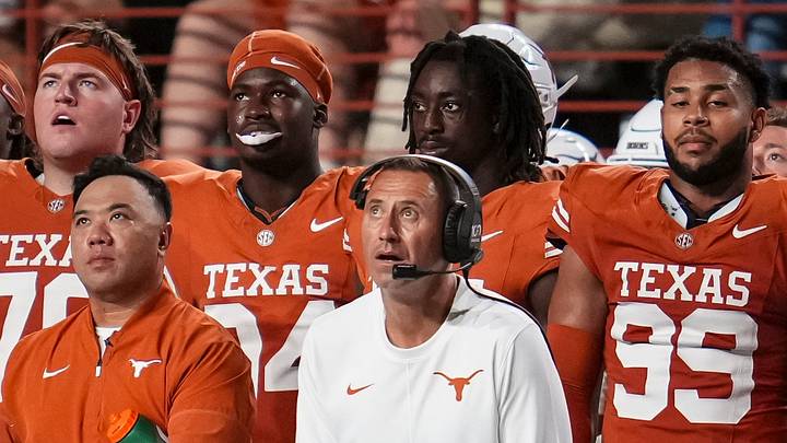 Texas Longhorns head coach Steve Sarkisian watches from the sideline during the NCAA football game against the Ohio State Buckeyes at Darrell K Royal–Texas Memorial Stadium in Austin, Texas on Sept. 12, 2026. Texas Longhorns head coach Steve Sarkisian watches from the sideline during the NCAA football game against the Ohio State Buckeyes at Darrell K Royal–Texas Memorial Stadium in Austin, Texas on Sept. 12, 2026.