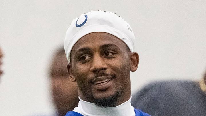 Indianapolis Colts cornerback Justin Walley smiles