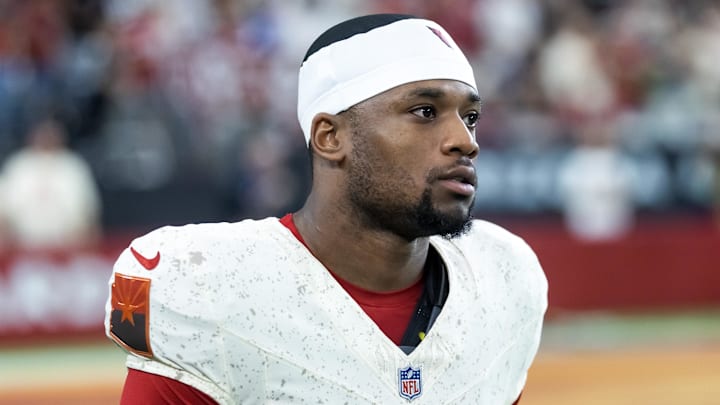Sep 25, 2025; Glendale, Arizona, USA; Arizona Cardinals cornerback Darren Hall (30) against the Seattle Seahawks at State Farm Stadium. Mandatory Credit: Mark J. Rebilas-Imagn Images