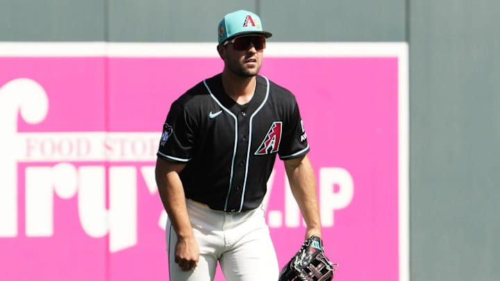 Arizona Diamondbacks left fielder Ryan Waldschmidt (86) against the Los Angeles Dodgers in the first inning on Feb. 25, 2026, at Salt River Fields in Scottsdale.