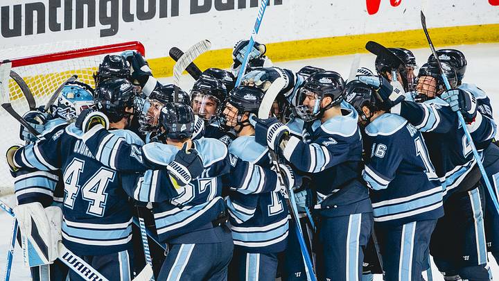 Maine celebrates a shootout win at No. 6 Denver and won the series opener as well to open the 2026 part of the college hockey schedule. 