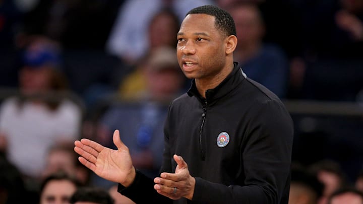 Feb 27, 2024; New York, New York, USA; New Orleans Pelicans head coach Willie Green coaches against