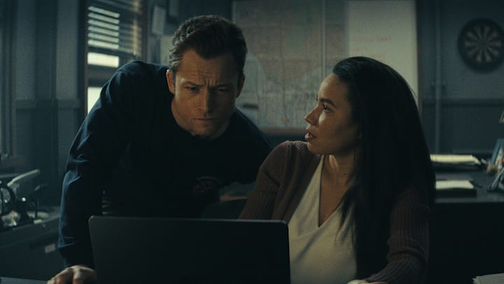 Taron Egerton and Jurnee Smollett in "Smoke," premiering June 27, 2025 on Apple TV+