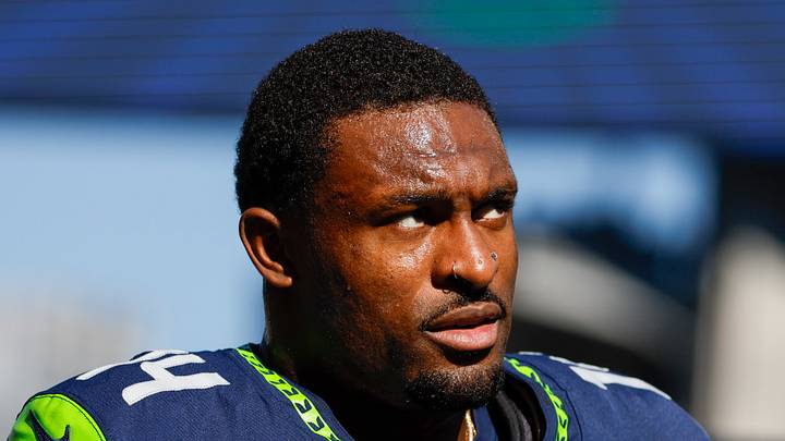 Former Seattle Seahawks wide receiver DK Metcalf walks to the locker room