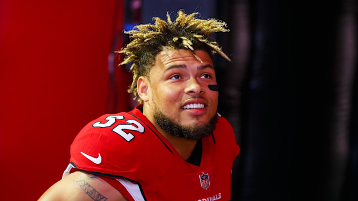 Dec 10, 2017; Glendale, AZ, USA; Arizona Cardinals safety Tyrann Mathieu (32) against the Tennessee Titans at University of Phoenix Stadium. Mandatory Credit: Mark J. Rebilas-Imagn Images Dec 10, 2017; Glendale, AZ, USA; Arizona Cardinals safety Tyrann Mathieu (32) against the Tennessee Titans at University of Phoenix Stadium. Mandatory Credit: Mark J. Rebilas-Imagn Images