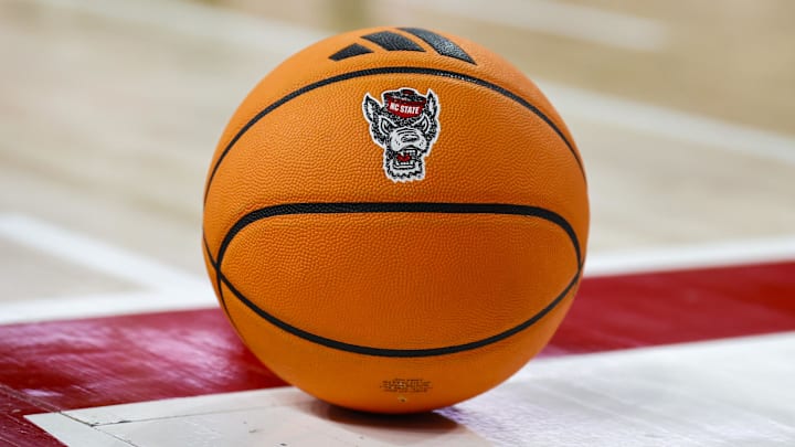 Jan 17, 2026; Raleigh, North Carolina, USA; NC State Wolfpack ball during the second half of the game against the Georgia Tech Yellow Jackets at Lenovo Center. Mandatory Credit: Jaylynn Nash-Imagn Images Jan 17, 2026; Raleigh, North Carolina, USA; NC State Wolfpack ball during the second half of the game against the Georgia Tech Yellow Jackets at Lenovo Center. Mandatory Credit: Jaylynn Nash-Imagn Images