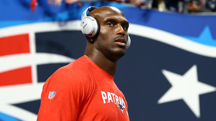 Feb 3, 2019; Atlanta, GA, USA; New England Patriots cornerback Jason McCourty (30) against the Los Angeles Rams in Super Bowl LIII at Mercedes-Benz Stadium. Mandatory Credit: Mark J. Rebilas-Imagn Images