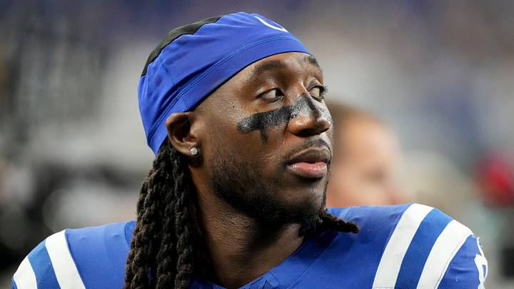 Indianapolis Colts tight end Mo Alie-Cox walks the sideline