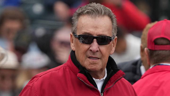 Los Angeles Angels owner Arte Moreno gets ready for a game