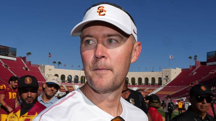Southern California Trojans head coach Lincoln Riley reacts after a game against the Wisconsin Badgers at United Airlines Field at Los Angeles Memorial Coliseum. Mandatory Credit: Kirby Lee-Imagn Images Southern California Trojans head coach Lincoln Riley reacts after a game against the Wisconsin Badgers at United Airlines Field at Los Angeles Memorial Coliseum. Mandatory Credit: Kirby Lee-Imagn Images
